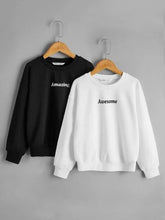 sweatshirt pack of 2 ( black Amazing and White Awesome)